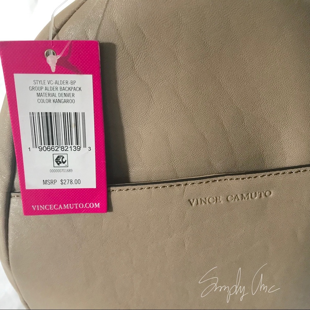 New Vince Camuto Leather Alder Backpack taupe - Picture 7 of 8